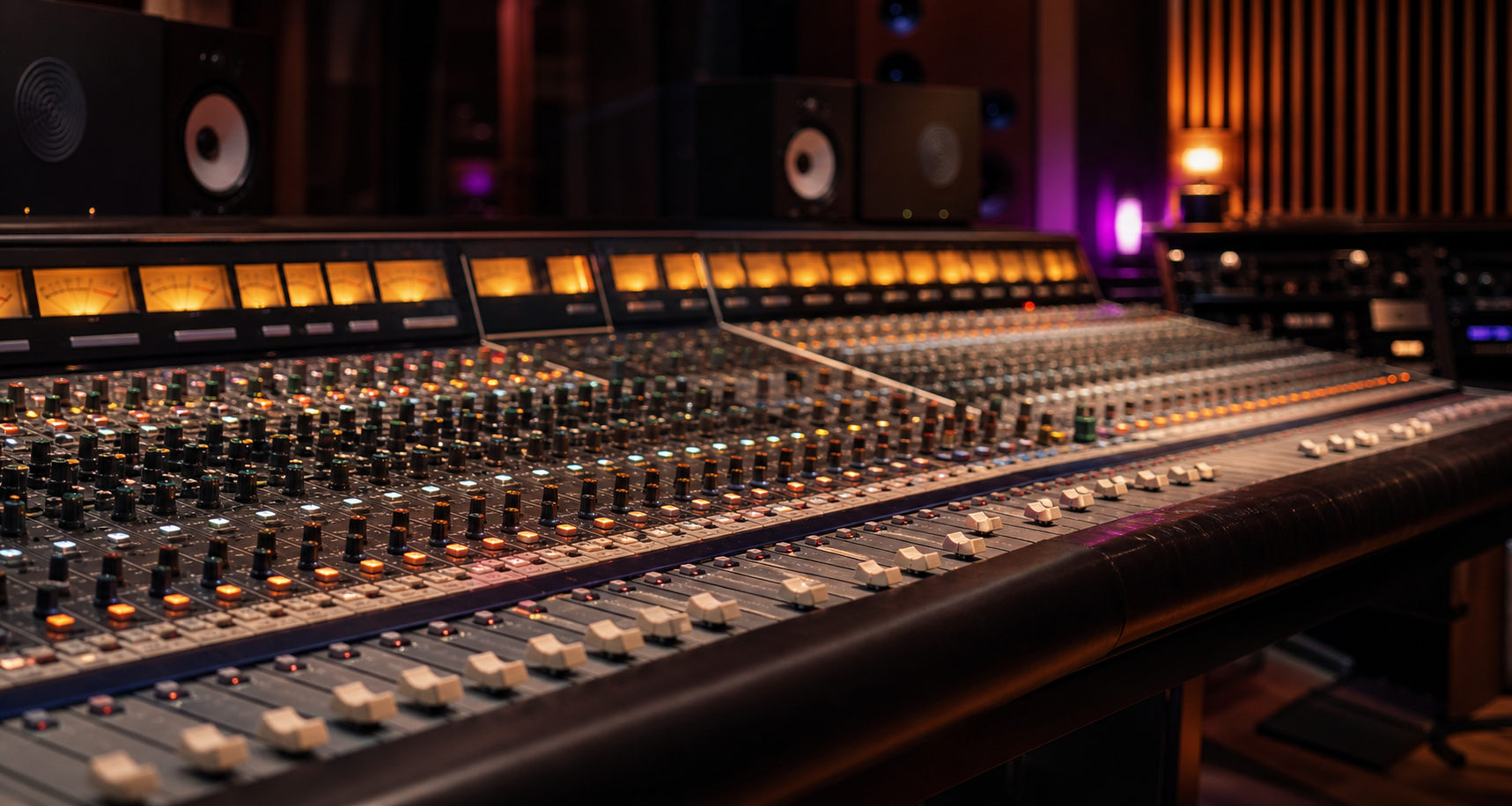 Professional recording studio mixing console
